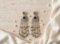 Rivaa Noor Noir Kundan Chain Tassel Statement Earrings