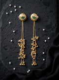 Rivaa Mayuri Enamel Peacock Chain Tassel Statement Earrings