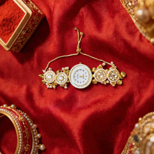 White Pearl Kundan Watch