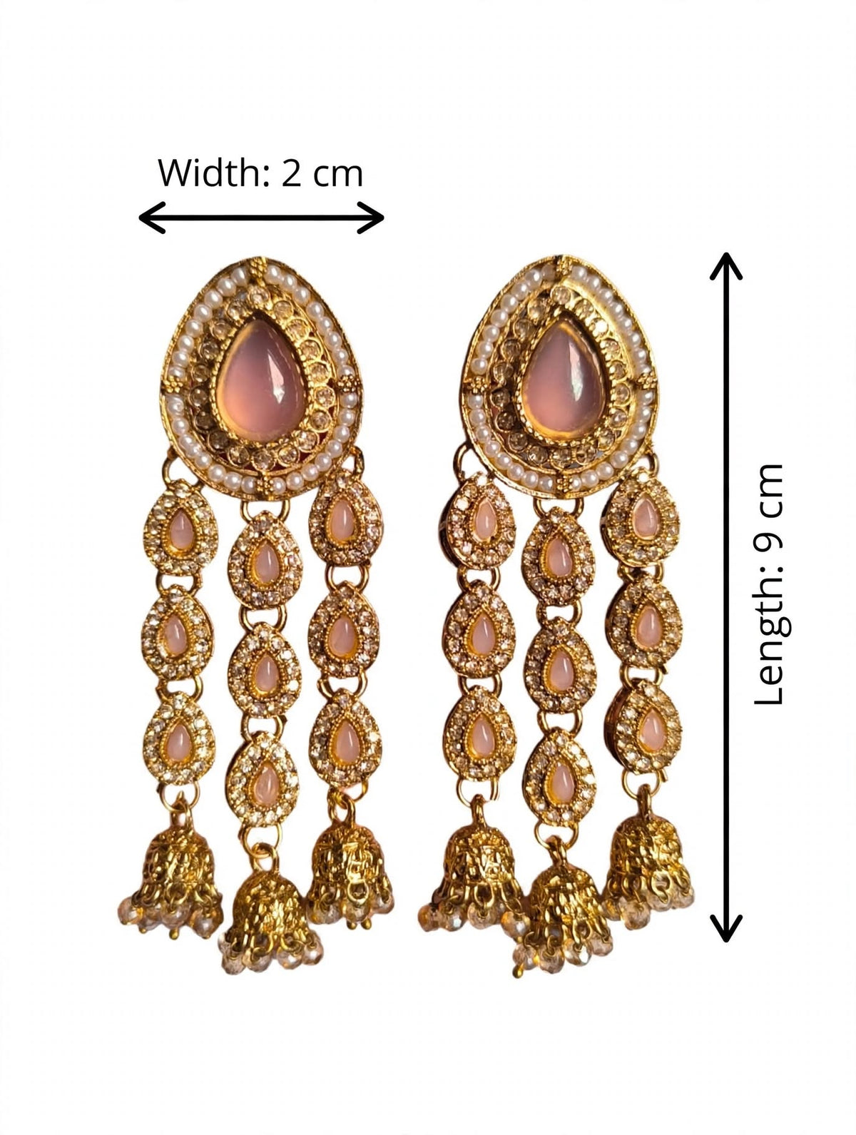 Dusty Rose Pink Cascade Earrings
