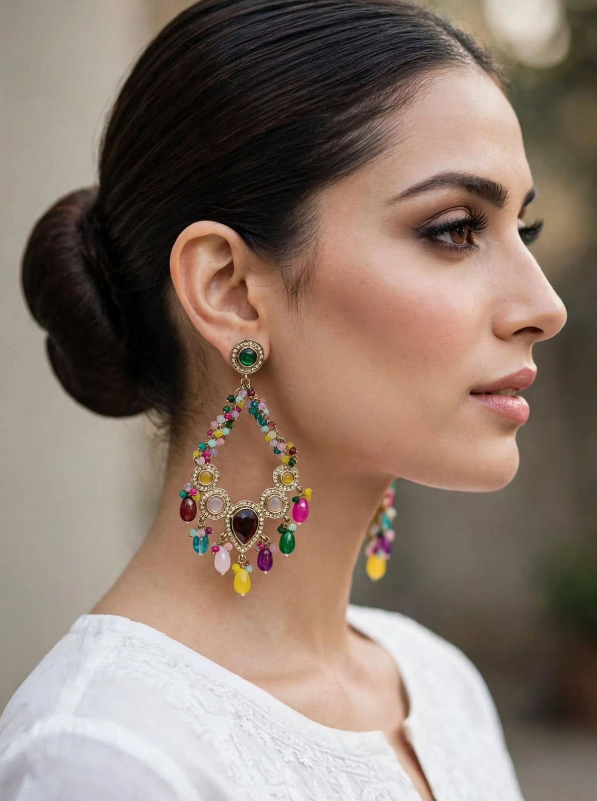 Multicolor Crystal Beaded Earrings